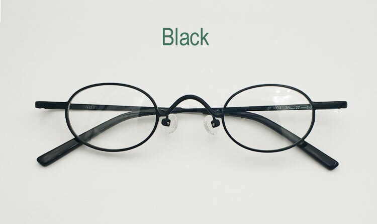 Yujo Unisex Full Rim Small Round Alloy Eyeglasses Y035 Full Rim Yujo black China