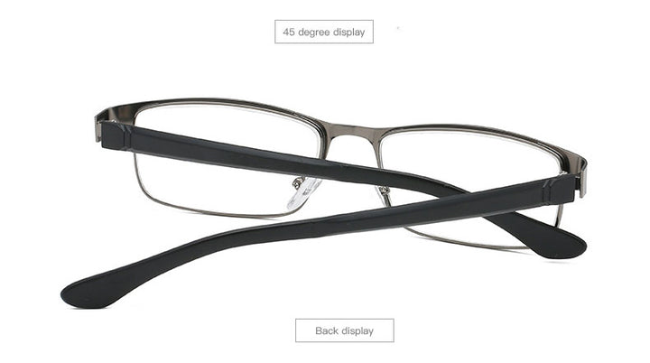 Hotony Men's Full Rim Square Alloy Frame Reading Glasses R89865 Reading Glasses Hotony