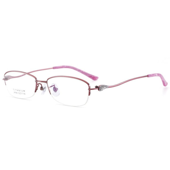 Women's Semi Rim IP Electronic Titanium Plated Frame Lr7883 Semi Rim Bclear