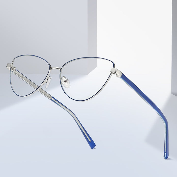 Hotochki Women's Full Rim Cat Eye Alloy Frame Eyeglasses 3006 Full Rim Hotochki