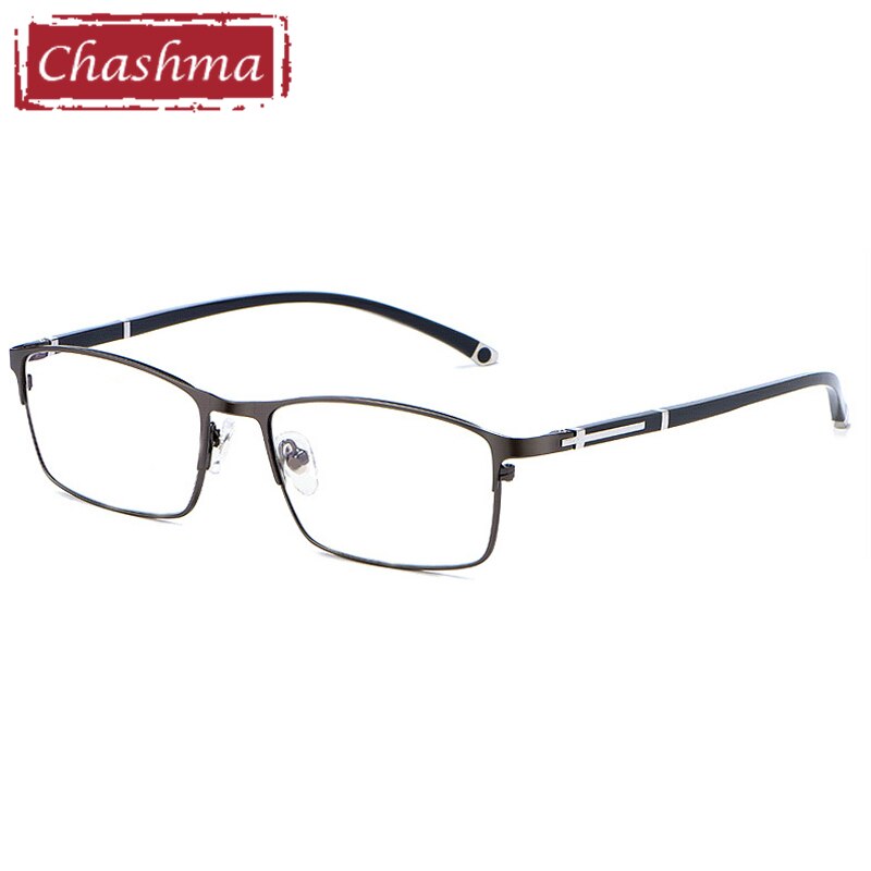 Chashma Men's Full Rim Square Eyeglasses 9211 Tr 90 Alloy Full Rim Chashma Gray