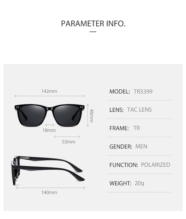 Lm Unisex Full Rim Square TR 90 Titanium Frame Polarized Sunglasses WLM3399 Sunglasses Lm