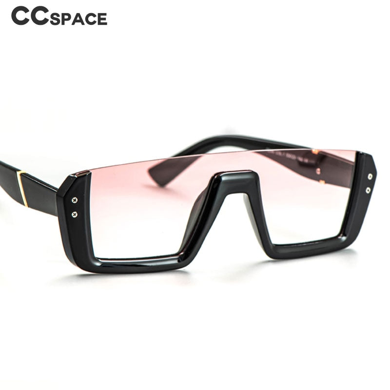 CCSpace Women's Semi Rim One Goggle Lens Resin Frame Sunglasses 51013 Sunglasses CCspace   