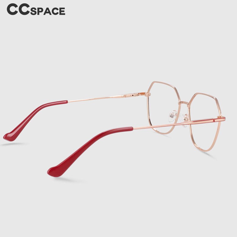 CCspace Unisex Full Rim Polygon Oval Alloy Frame Eyeglasses 53996 Full Rim CCspace