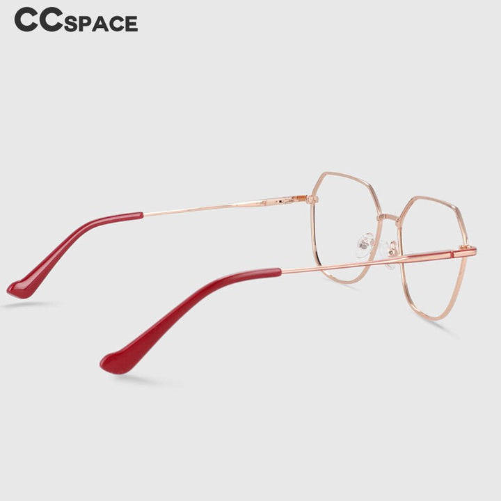 CCspace Unisex Full Rim Polygon Oval Alloy Frame Eyeglasses 53996 Full Rim CCspace