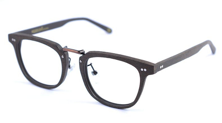 Hdcrafter Men's Full Rim Square Round Wood Alloy Acetate Frame Eyeglasses Ps7009 Full Rim Hdcrafter Eyeglasses
