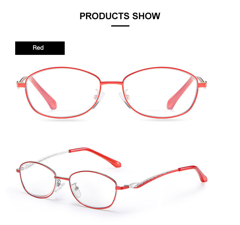 Hotony Women's Full Rim Rectangular Alloy Frame Presbyopic Reading Glasses 9002 Reading Glasses Hotony