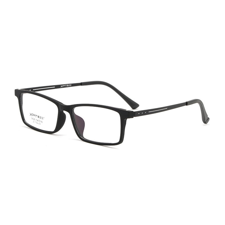 Hotony Unisex Full Rim Rectangle TR 90 Resin B Titanium Frame Eyeglasses 9826 Full Rim Hotony black