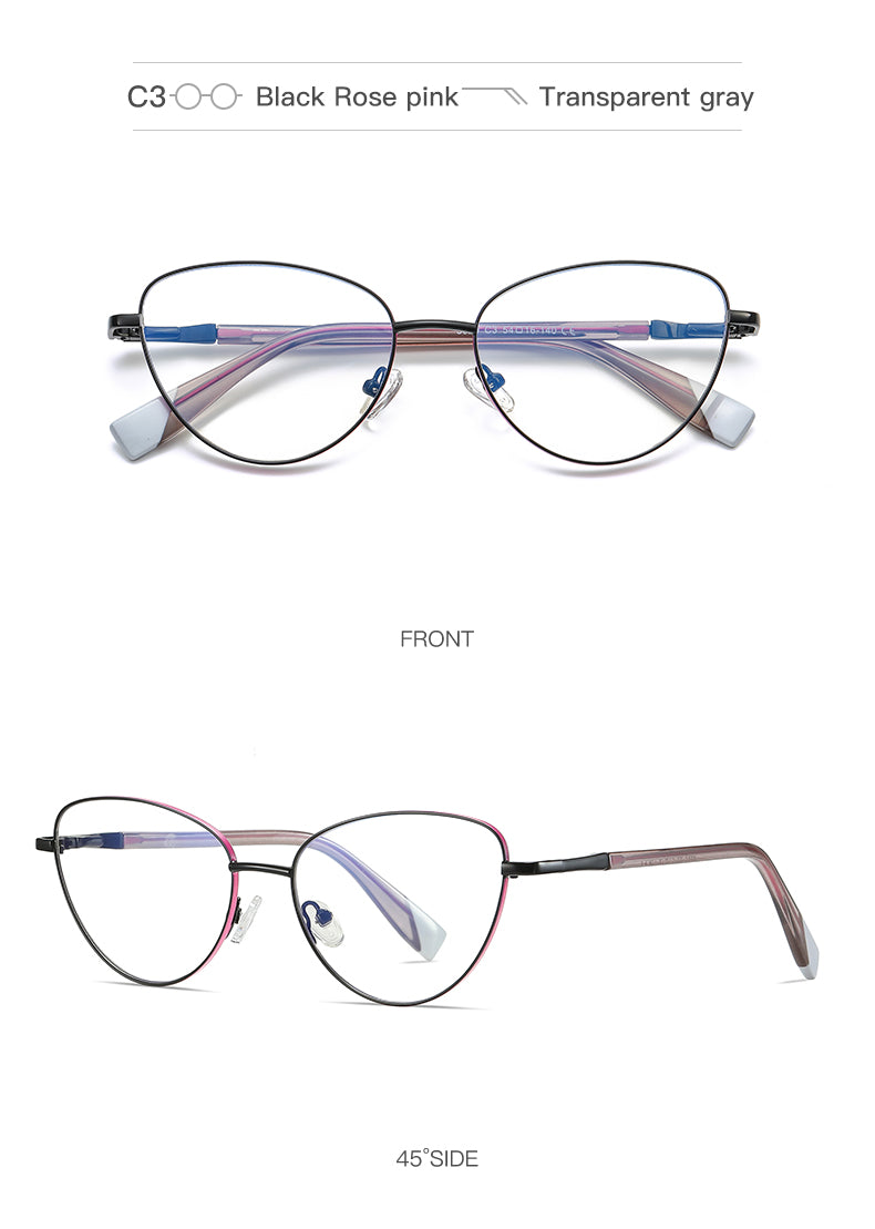 Gmei Women's Full Rim Alloy Cat Eye Frame Eyeglasses 3020 Full Rim Gmei Optical
