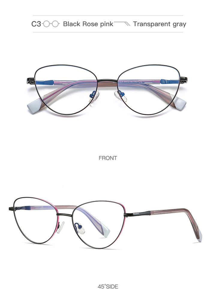 Gmei Women's Full Rim Alloy Cat Eye Frame Eyeglasses 3020 Full Rim Gmei Optical