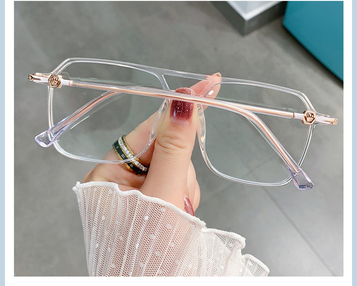 Hotony Women's Full Rim TR 90 Resin Square Double Bridge Frame Eyeglasses Lk309 Full Rim Hotony