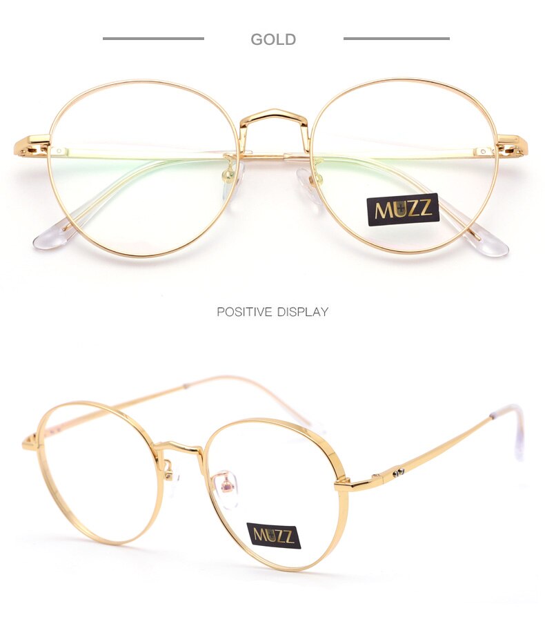 Muzz Unisex Full Rim Round Titanium Frame Eyeglasses 3388 Full Rim Muzz GOLD