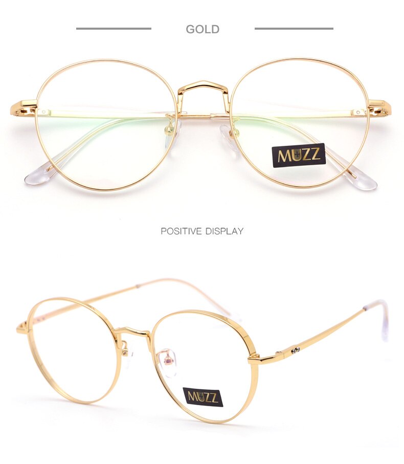 Muzz Unisex Full Rim Round Titanium Frame Eyeglasses 3388 Full Rim Muzz GOLD  