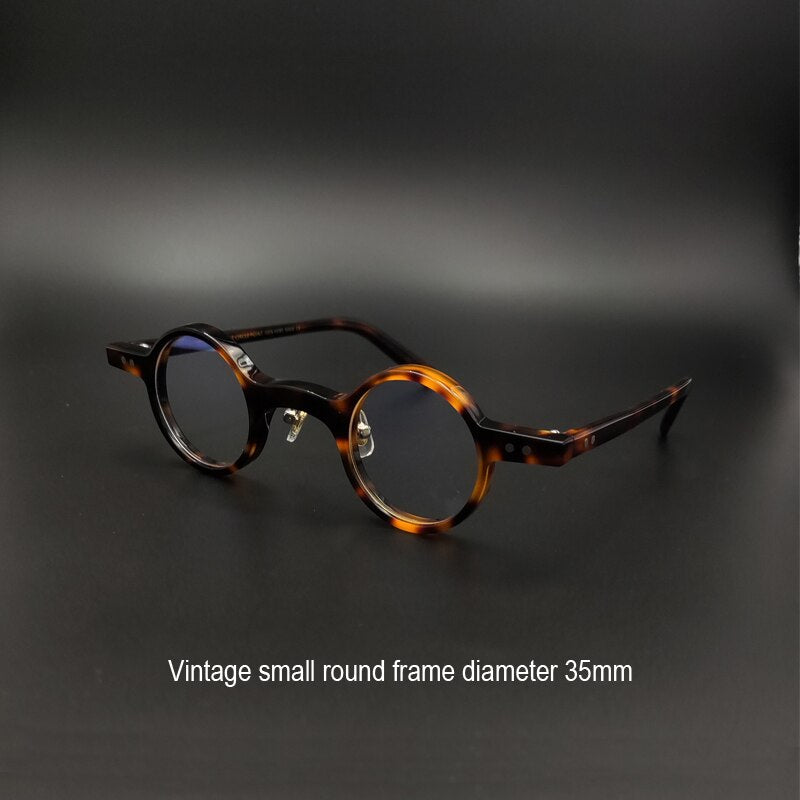 Yujo Unisex Full Rim Small Round Eyeglasses Acetate Y036 Full Rim Yujo