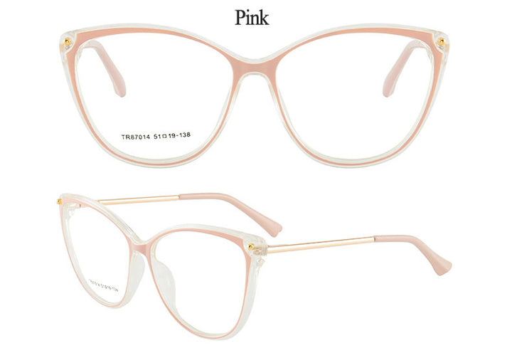 Hotony Women's Full Rim TR 90 Resin Cat Eye Frame Eyeglasses 7014 Full Rim Hotony