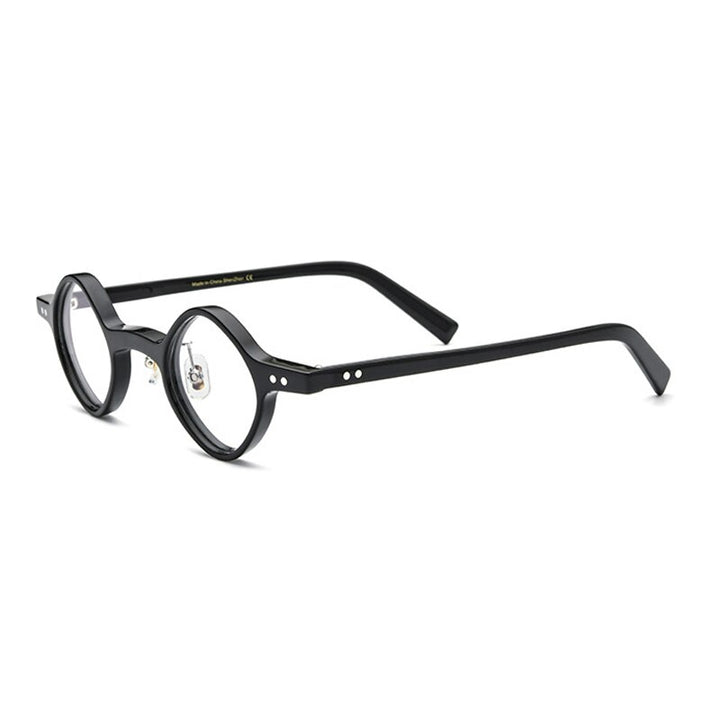 Gatenac Unisex Full Rim Round Acetate Frame Eyeglasses Gxyj704 Full Rim Gatenac Black