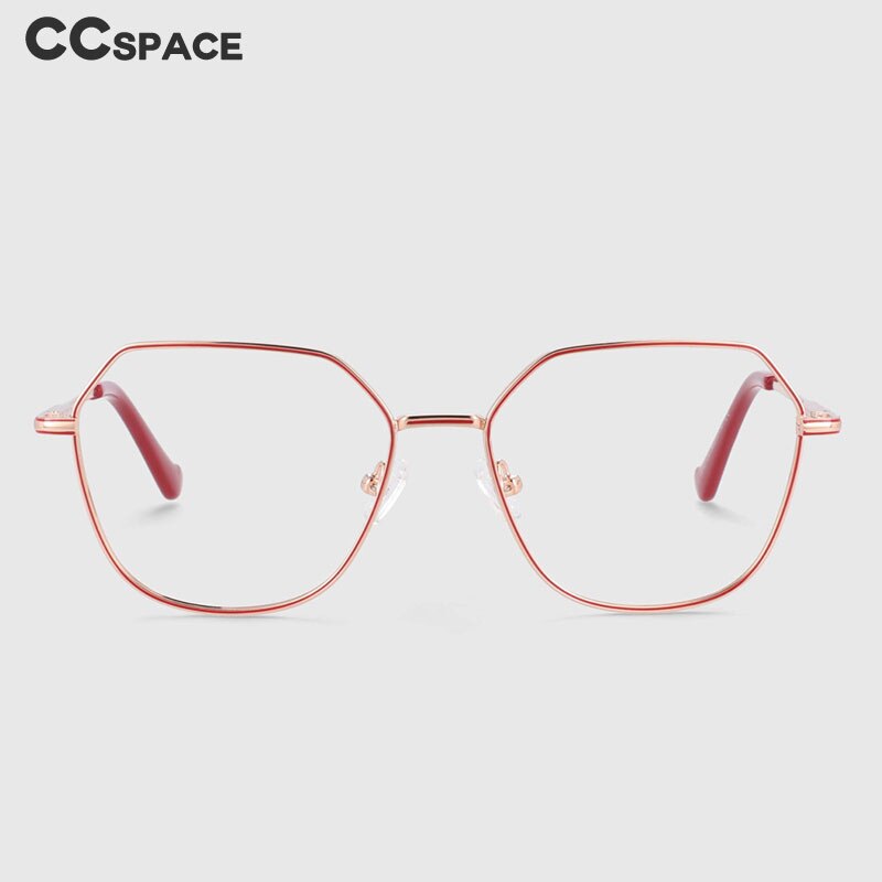 CCspace Unisex Full Rim Polygon Oval Alloy Frame Eyeglasses 53996 Full Rim CCspace
