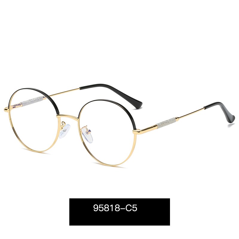 Hotony Women's Full Rim Round Alloy Frame Eyeglasses 95818 Full Rim Hotony C5