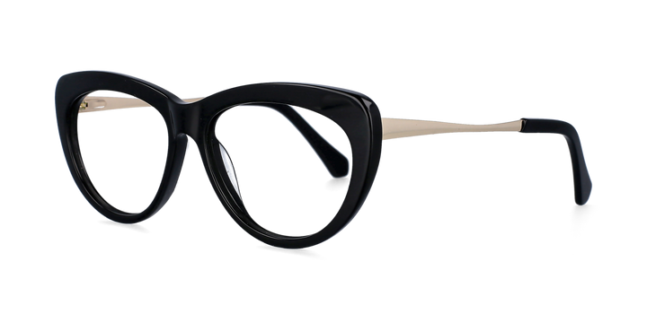 CCspace Unisex Full Rim Cat Eye Acetate Frame Eyeglasses 51070 Full Rim CCspace C1Black