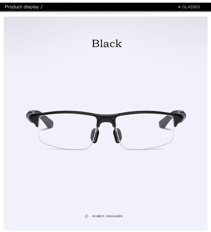 Yimaruili Men's Semi Rim Aluminum Magnesium Rectangular Frame Eyeglasses Y3121 Semi Rim Yimaruili Eyeglasses