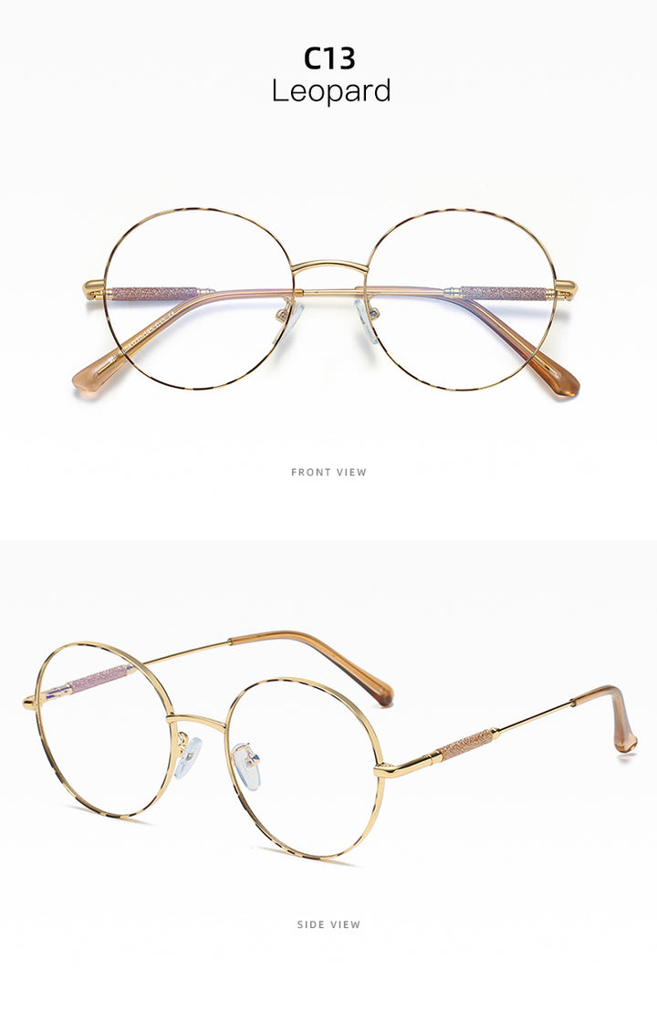 Hotony Women's Full Rim Round Alloy Frame Eyeglasses 95818 Full Rim Hotony