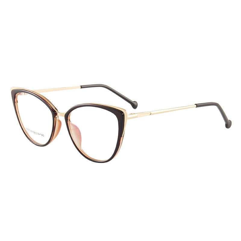 Hotony Women's Full Rim Cat Eye TR 90 Resin Alloy Frame Eyeglasses 7019 Full Rim Hotony TEA