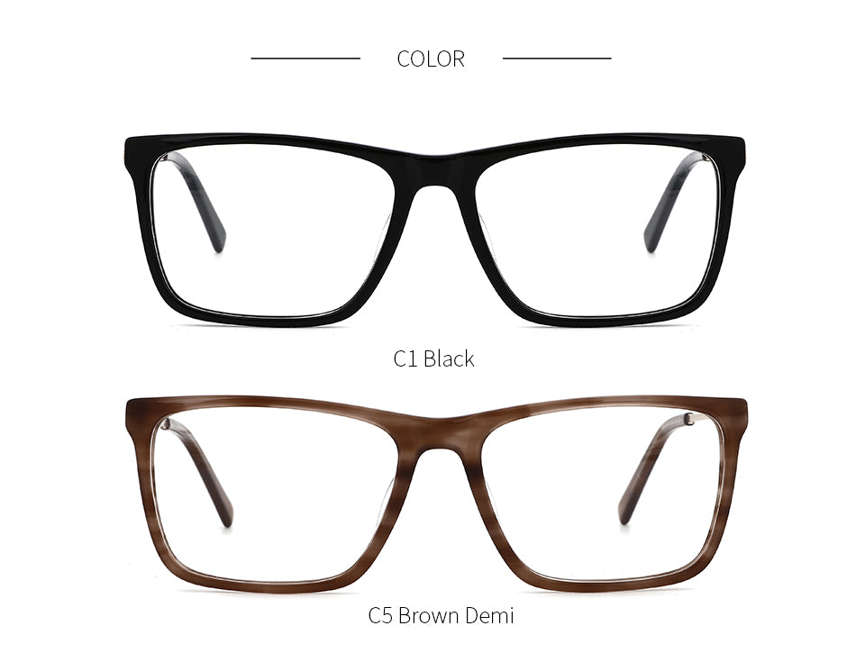 Kansept Men's Full Rim Square Acetate Frame Eyeglasses Mg6104 Full Rim Kansept