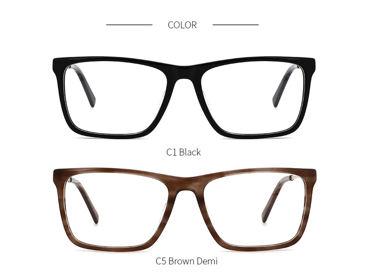 Kansept Men's Full Rim Square Acetate Frame Eyeglasses Mg6104 Full Rim Kansept