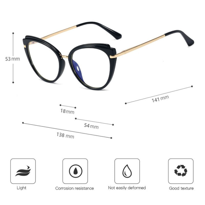 Hotony Women's Full Rim Round Cat Eye Acetate Eyeglasses 95284 Full Rim Hotony