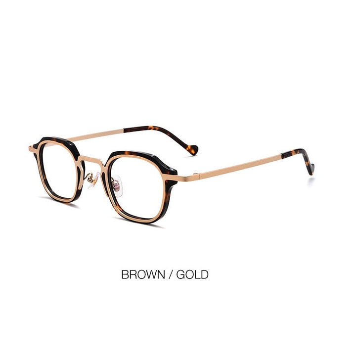 Muzz Men's Full Rim Square Round Acetate Alloy Frame Eyeglasses M7 Full Rim Muzz c4