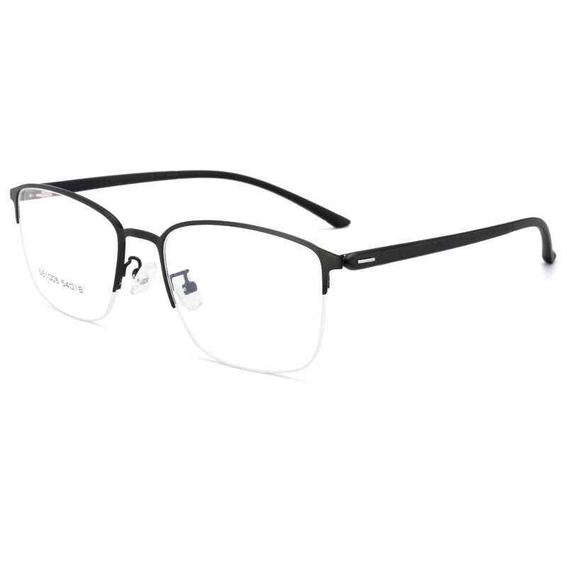 Hotochki Men's Semi Rim Browline Alloy Frame Eyeglasses 61005 Semi Rim Hotochki