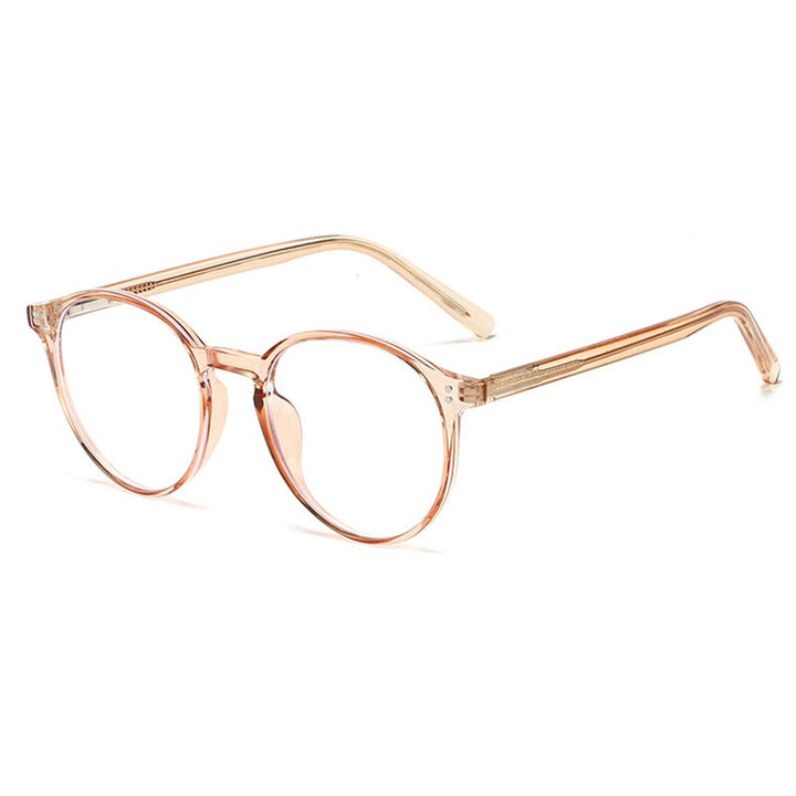Handoer Unisex Full Rim Round Tr 90 Eyeglasses 210 Full Rim Handoer Light Brown