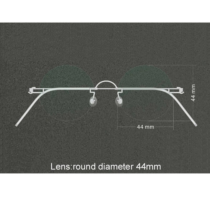 Yujo Unisex Rimless Small Round Screwless Stainless Steel Reading Glasses Y020 Reading Glasses Yujo