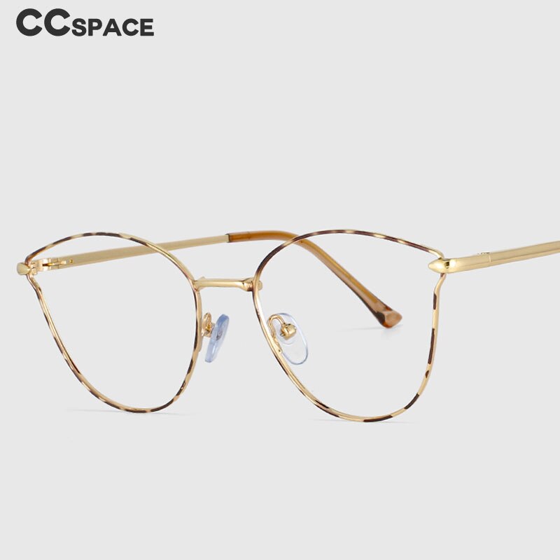 CCspace Unisex Full Rim Square Cat Eye Alloy Frame Eyeglasses 53945 Full Rim CCspace