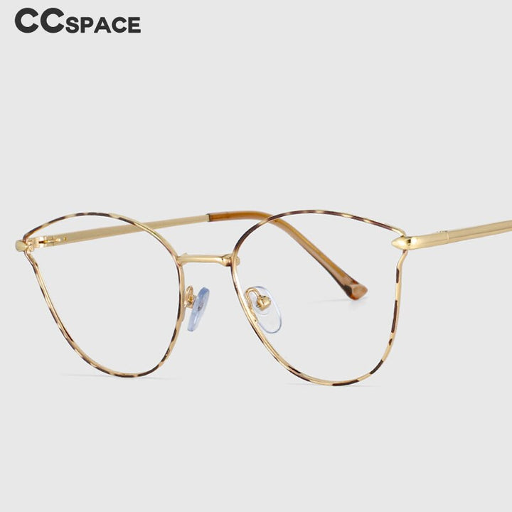 CCspace Unisex Full Rim Square Cat Eye Alloy Frame Eyeglasses 53945 Full Rim CCspace