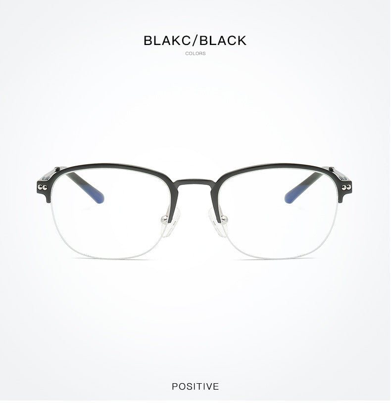 Hdcrafter Unisex Semi Rim Square Titanium Frame Eyeglasses 6097 Semi Rim Hdcrafter Eyeglasses