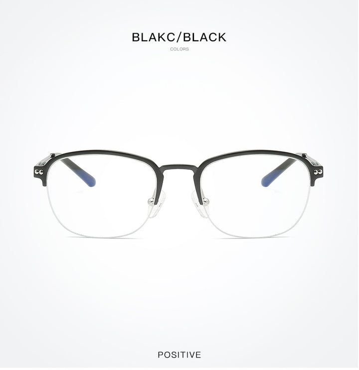 Hdcrafter Unisex Semi Rim Square Titanium Frame Eyeglasses 6097 Semi Rim Hdcrafter Eyeglasses