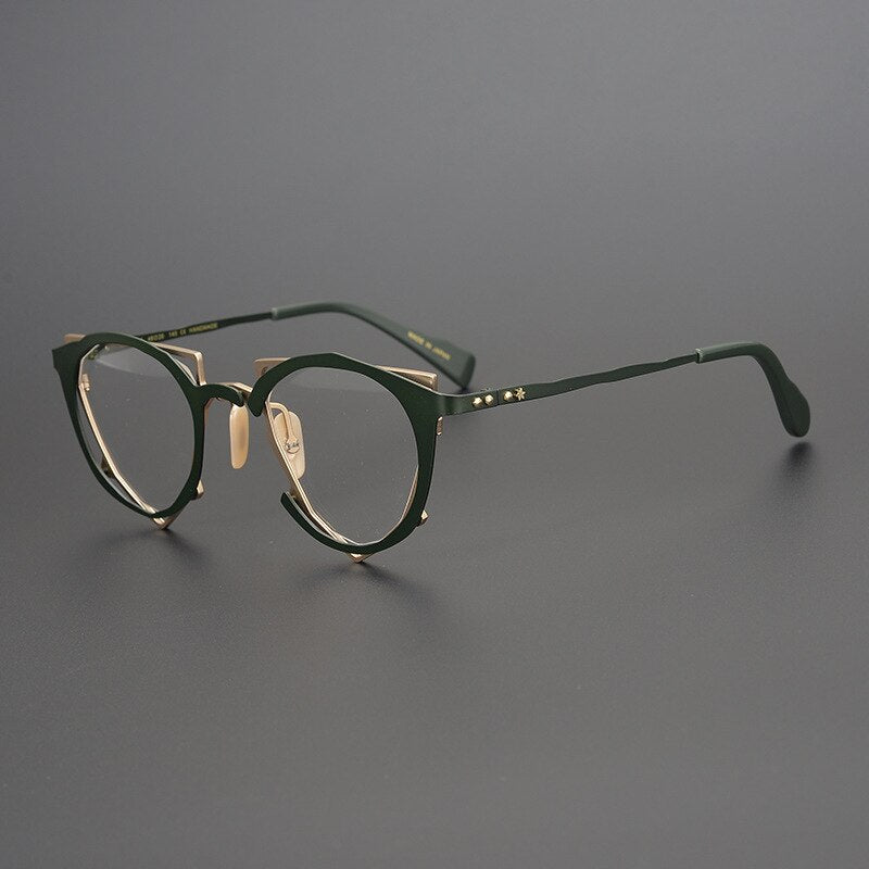 Gatenac Unisex Full Rim Triangle Alloy Frame Eyeglasses Gxyj535 Full Rim Gatenac 2