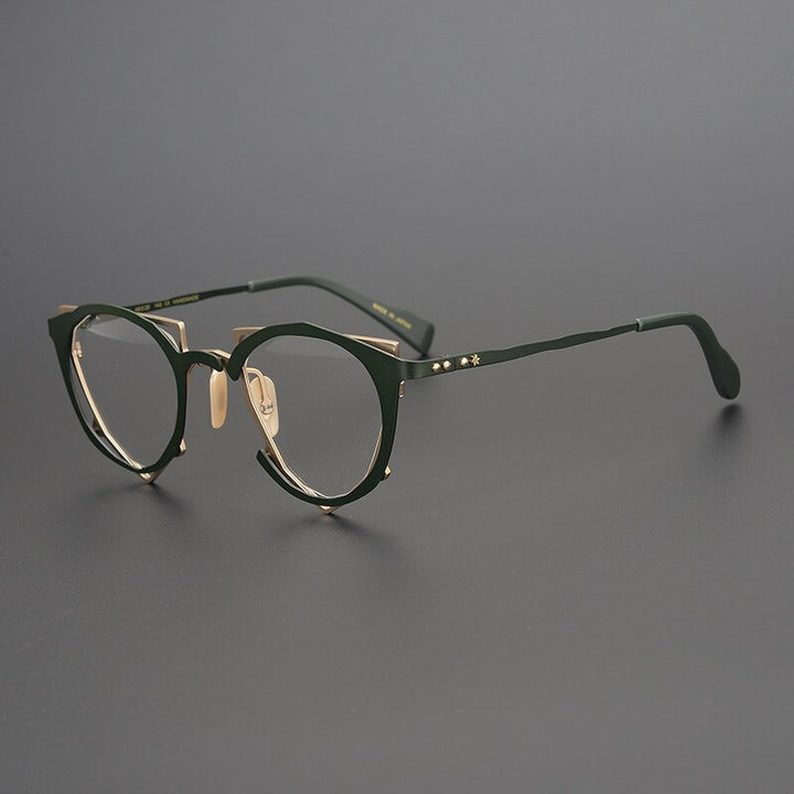 Gatenac Unisex Full Rim Triangle Alloy Frame Eyeglasses Gxyj535 Full Rim Gatenac 2