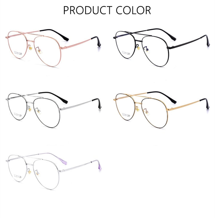 Yimaruili Unisex Full RIm Double Bridge β Titanium Frame Eyeglasses 8826 Full Rim Yimaruili Eyeglasses