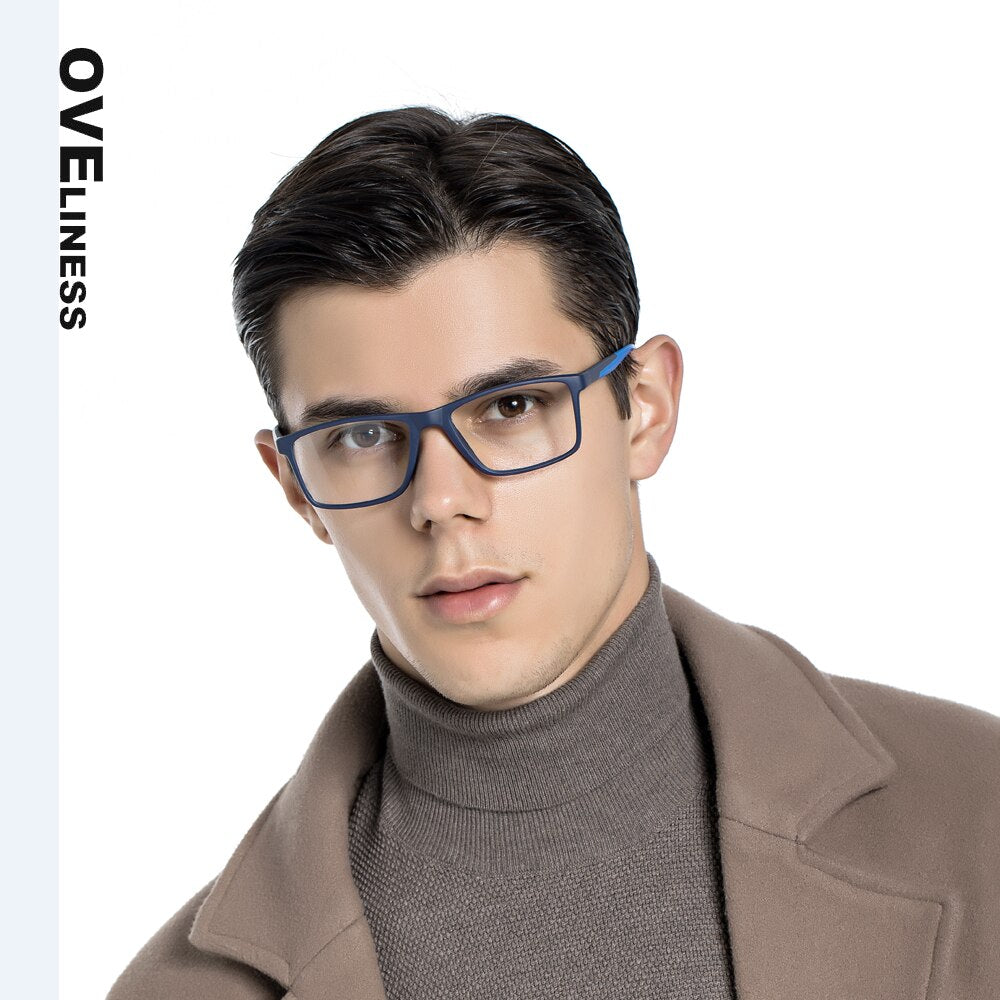 Oveliness Unisex Full Rim Square Tr 90 Titanium Eyeglasses Ol71p32 Full Rim Oveliness