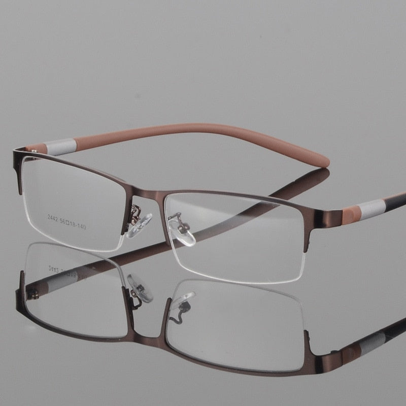 Hotony Unisex Semi Rim Alloy Frame TR 90 Temple Eyeglasses 2242 Semi Rim Hotony
