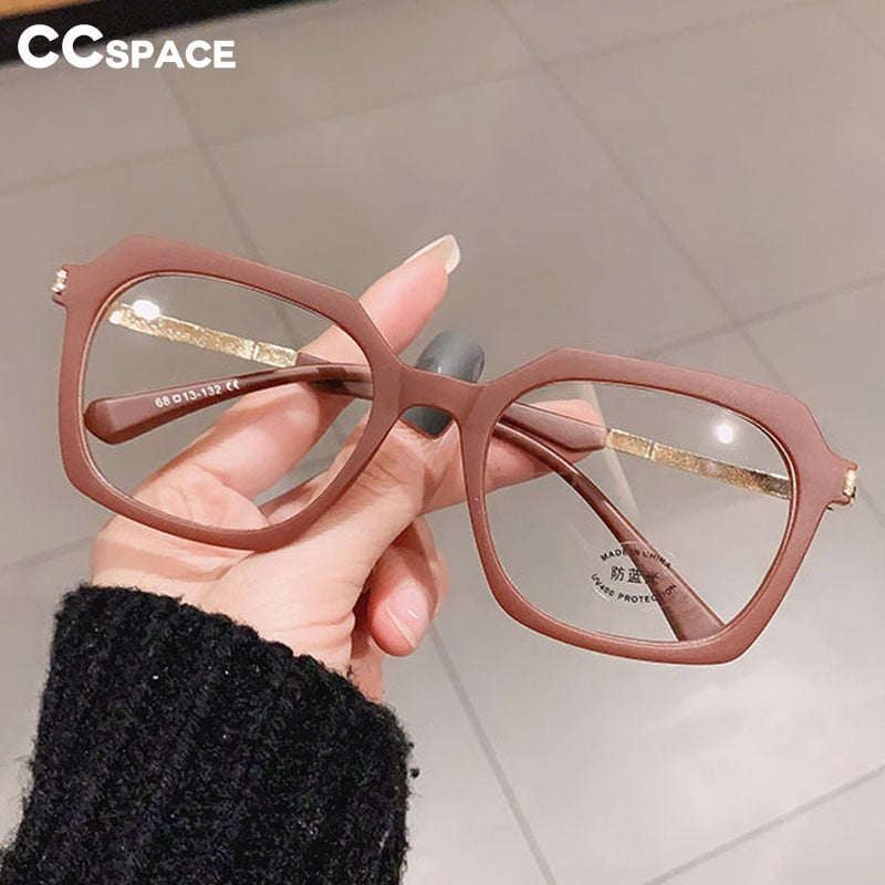 CCspace Unisex Full Rim Square Round Tr 90 Titanium Frame Eyeglasses 46870 Full Rim CCspace