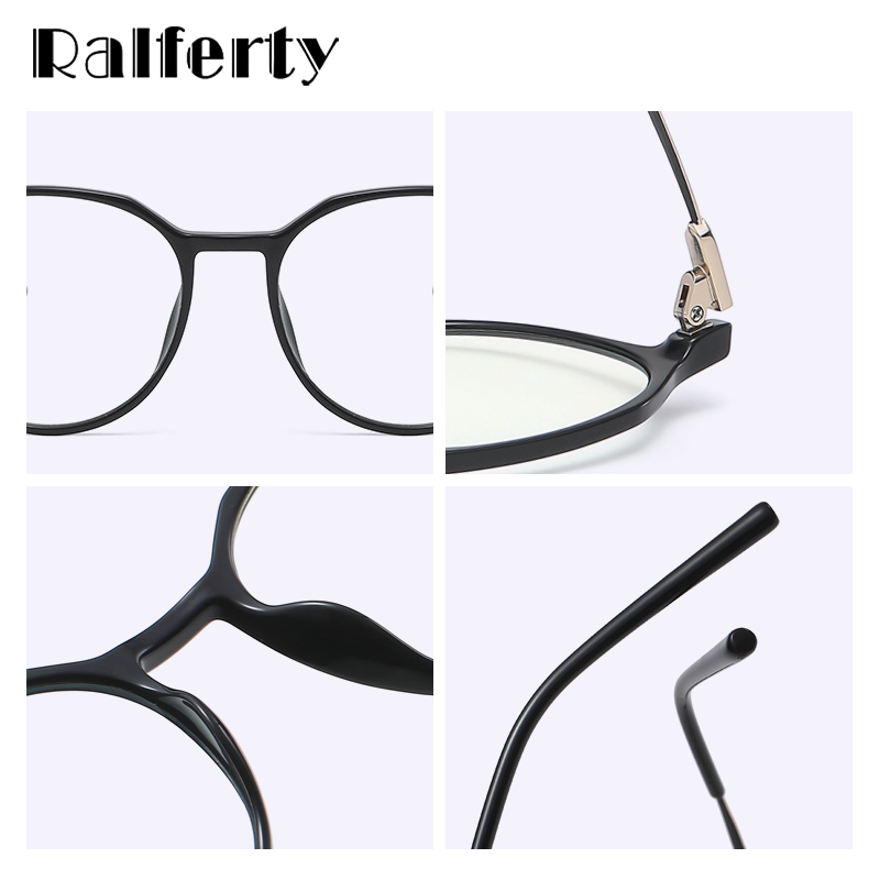 Ralferty Unisex Full Rim Irregular Square Alloy Tr 90 Acetate Eyeglasses D903 Full Rim Ralferty