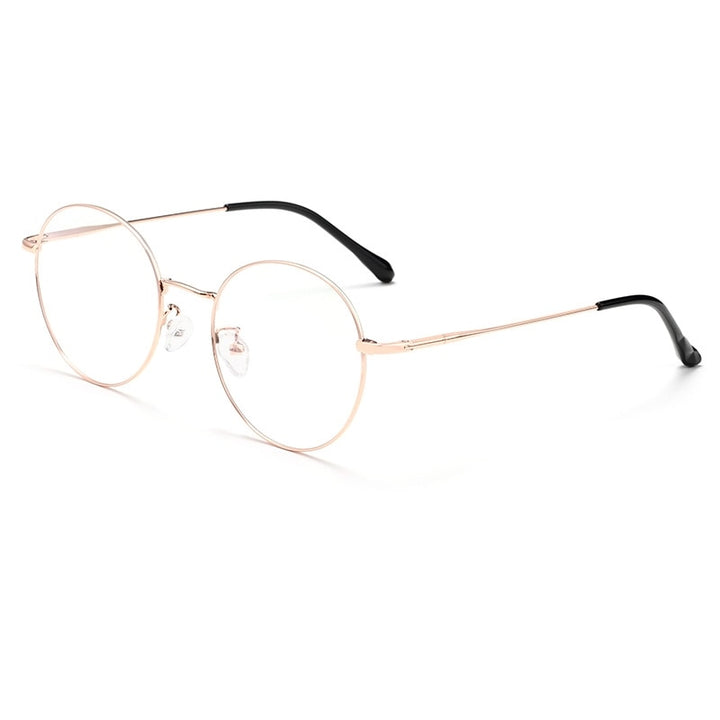Yimaruili Unisex Full Rim β Titanium Round Frame Eyeglasses 6621X Full Rim Yimaruili Eyeglasses Rose Gold