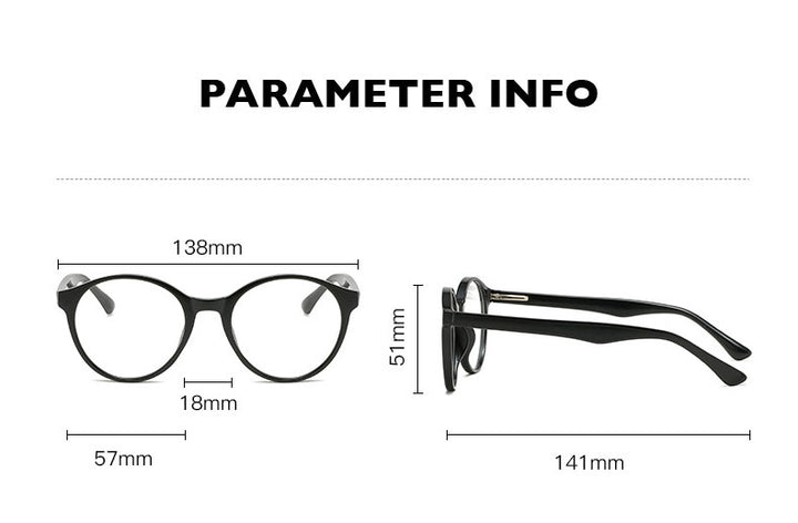 Hotony Unisex Full Rim Round Acetate Alloy Eyeglasses 8823 Full Rim Hotony