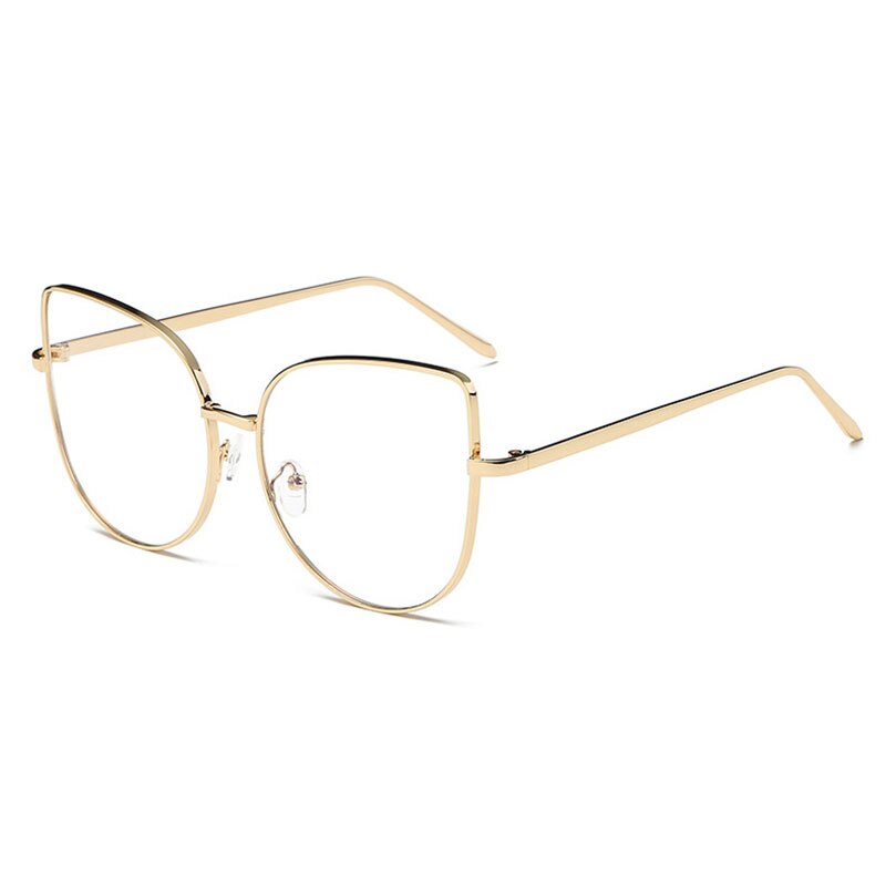 Hotony Women's Full Rim Alloy Cat Eye Frame Eyeglasses 3449 Full Rim Hotony Gold