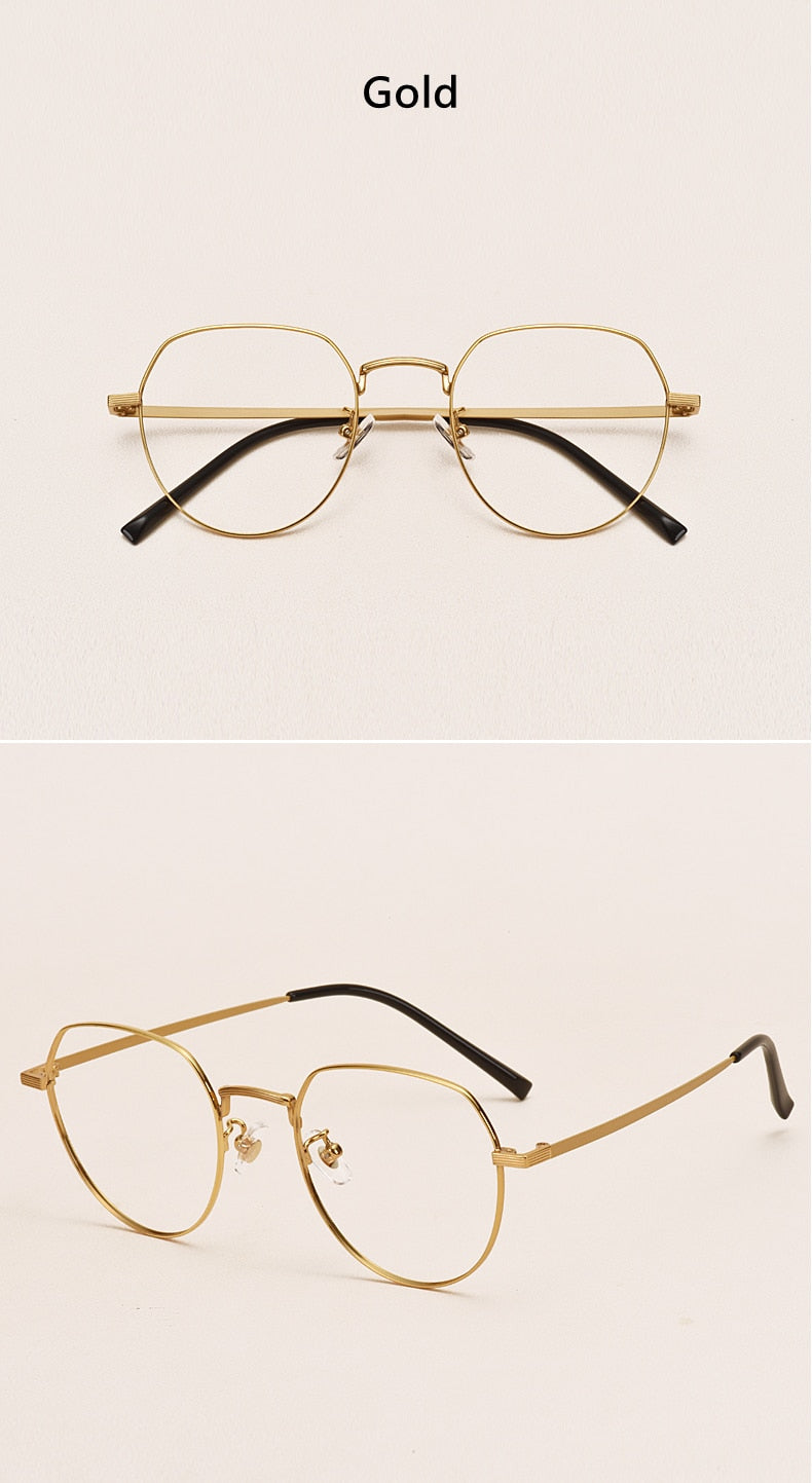 Yimaruili Unisex Full Rim Round Titanium Frame Eyeglasses 1901 Full Rim Yimaruili Eyeglasses