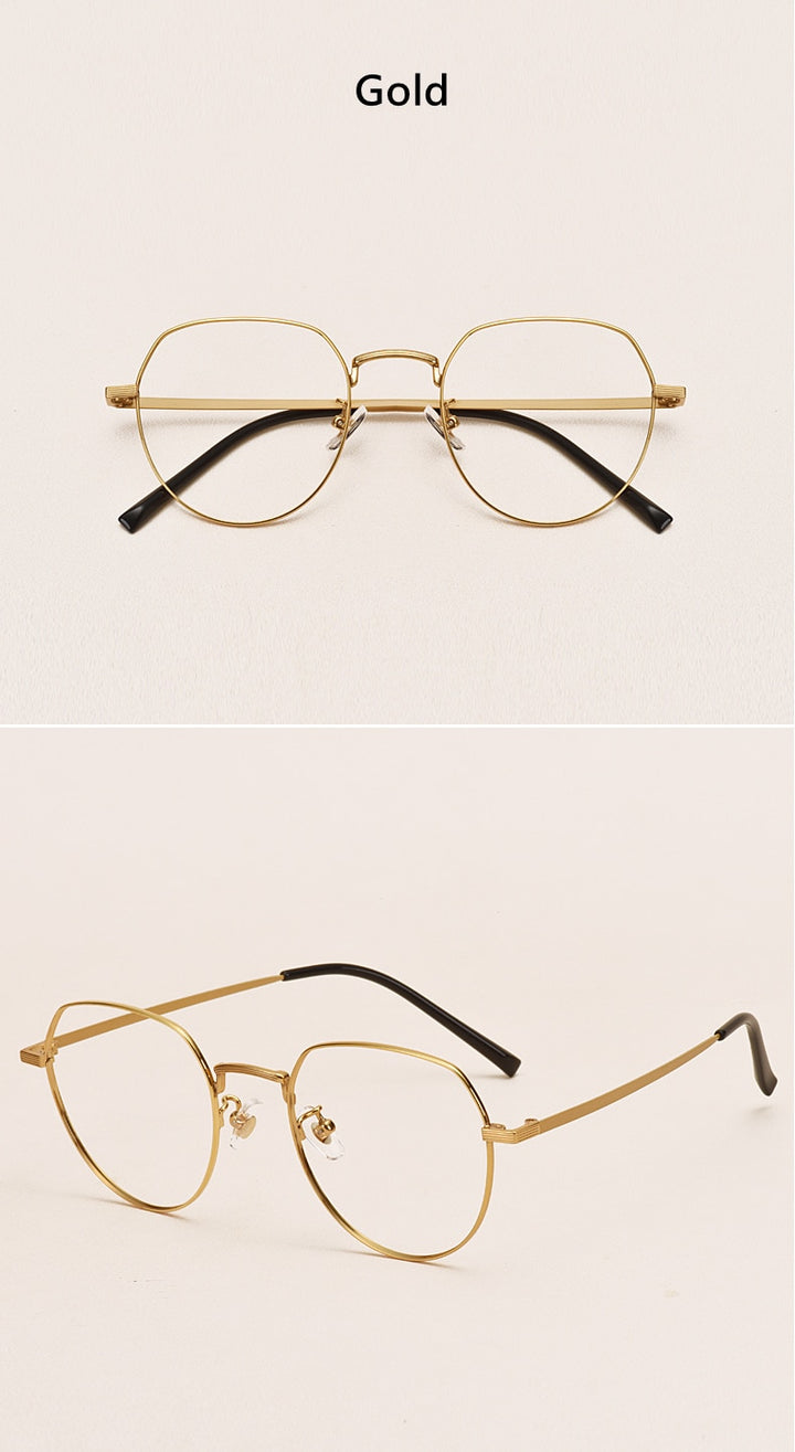Yimaruili Unisex Full Rim Round Titanium Frame Eyeglasses 1901 Full Rim Yimaruili Eyeglasses