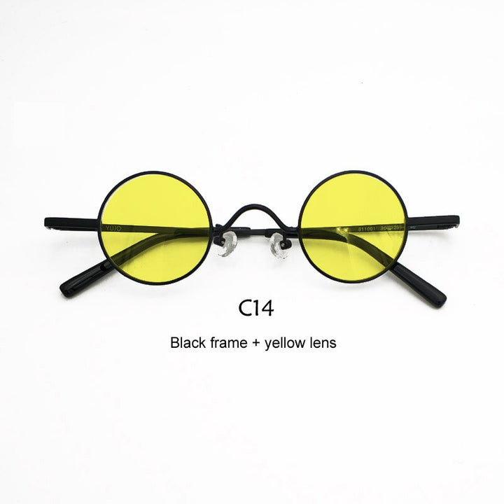 Yujo Unisex Acetate Alloy Small Round Sunglasses Y050 Sunglasses Yujo C14 China